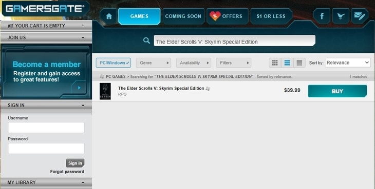 The Elder Scrolls V: Skyrim GamersGate