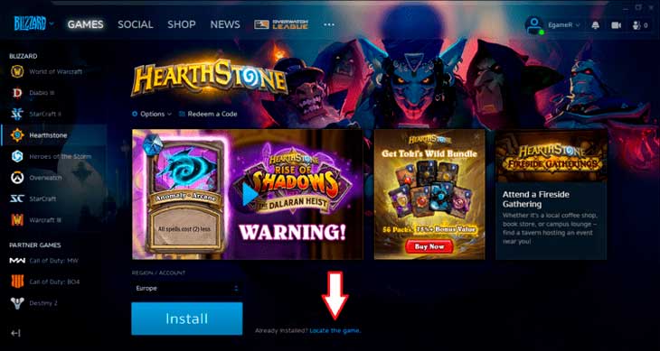 Click oт “Locate the game” option